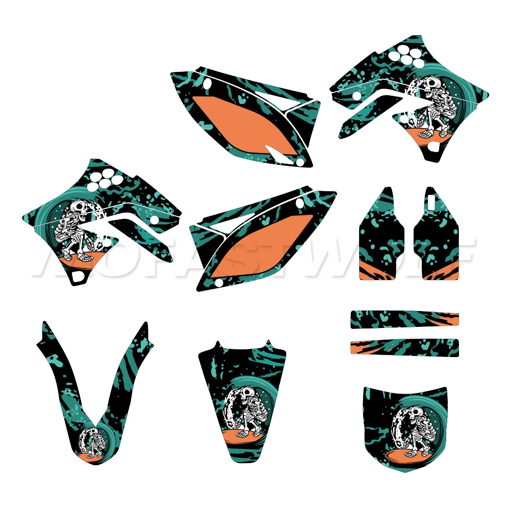 Custom Number Motorcycle Fairing Graphics Background Decals Fit for Kawasaki KX250F KXF 250 KX 250F 2009-2012 Sticker