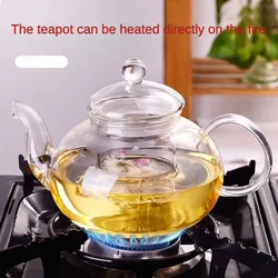 Théière en verre de haute qualité résistant à la chaleur, bouteille pratique, tasse à thé en forme de fleur, théière en verre avec infuseur, feuille de thé, café aux herbes