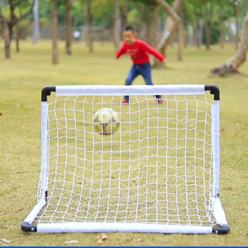 Objetivo portátil do futebol com bomba de bola de futebol para crianças, futebol bonito, ao ar livre jogar equipamentos, prática net com exterior