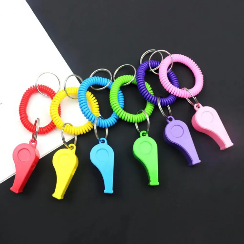 

Survival Whistles Training Whistles Colorful Compact Referee Whistles with Stretchable Coil 6pcs Sport for Loud for Portability