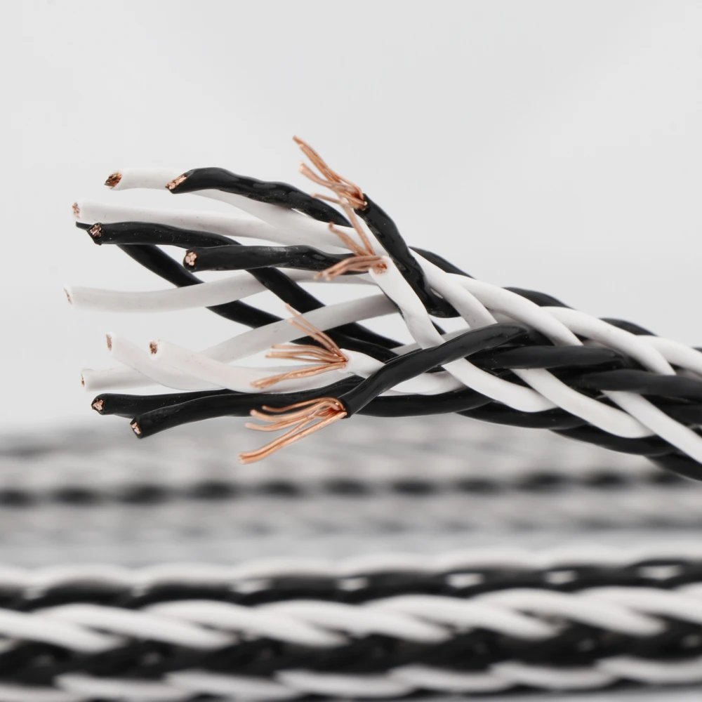 Trenzado de 8 hebras, núcleo de alambre plateado, auriculares Hifi, auriculares, Cable de actualización de auriculares DIY