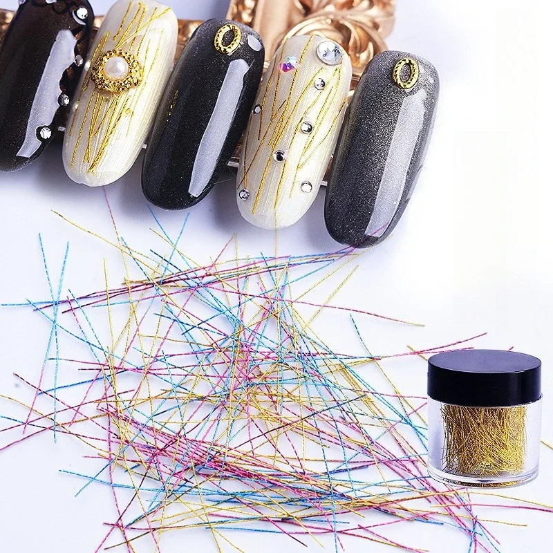 1set nail moon star ornaments, gold and silver thread flexible colorful lines for versatile nail surface decorative accessories