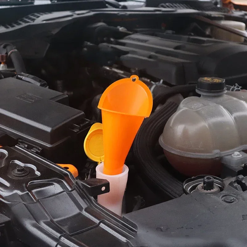 Auto-Trichter mit langem Stiel, Öl- und Kraftstofffüllwerkzeuge, spritzwassergeschützter Kunststoff-Öltrichter, Motorrad-Betankungswerkzeuge, Autozubehör – Detail 6