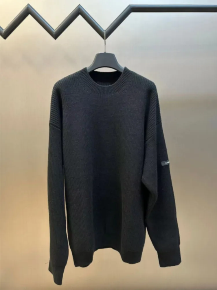 

Модный силиконовый свитер с длинными рукавами и круглым вырезом из шерстяного трикотажа для мужчин и женщин