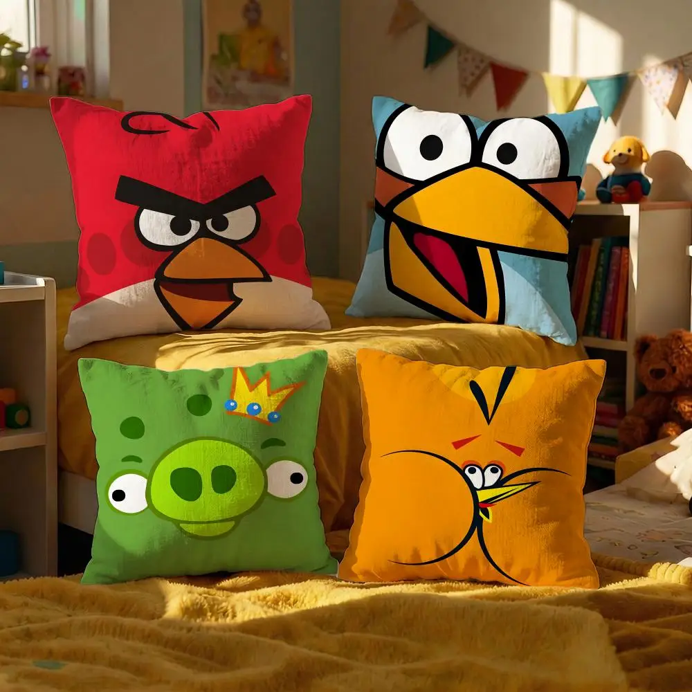

Чехол для подушки с изображением Angry Birds, декоративные чехлы для подушек, чехол для дивана 50x50, 4 штуки, 45x45, 40x40, наволочка