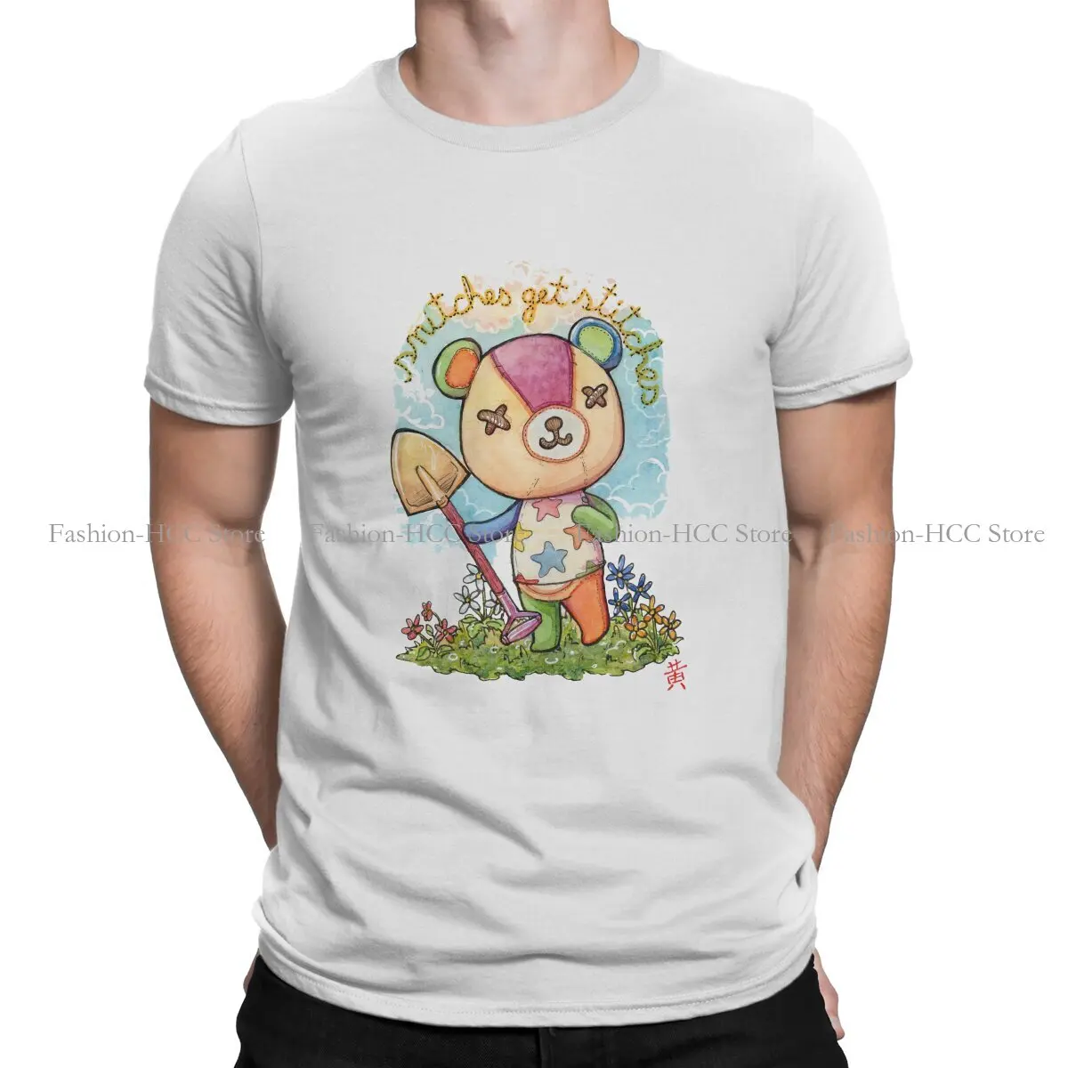 Animal Crossing：Pocket Camp Polyester TShirt for Men Snitches Get Stitches Humor Casual Sweatshirts T Shirt Novelty New Design