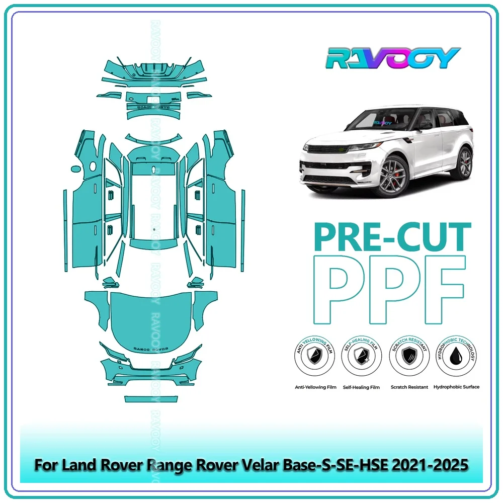 RAVOOY 8.5Mil Precut TPU PPF Full Vehicle Clear Bra Stone Guard For Land Rover Range Rover Velar Base-S-SE-HSE 2021-2026
