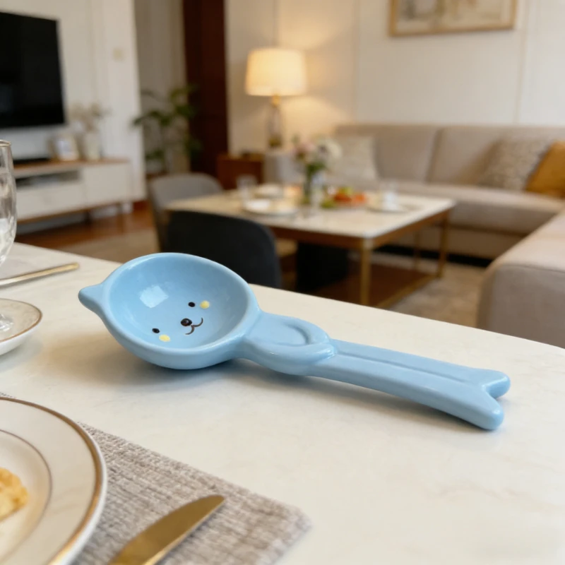 

New Water Drop Anthropomorphic Big Spoon Super Cute Handmade Pottery Spoon Thickened Exquisite Cartoon Ceramic Spoons Tableware