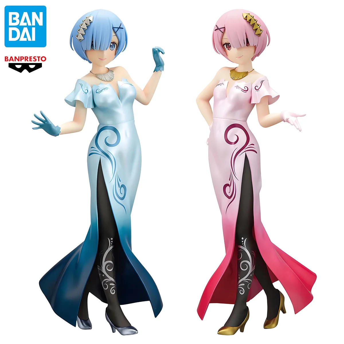 

In Stock Original Banpresto GLITTER & GLAMOURS Rem & Ram Another Color Ver. 23 cm Anime Action Figure Collectible Model Toys