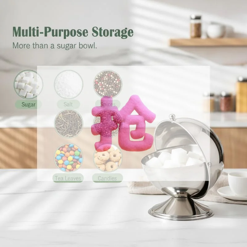 Modern Stainless Steel Jar With Flip Lid, Sphere Storage Container For Kitchen Office Home Decor, Holiday Desktop Organizer