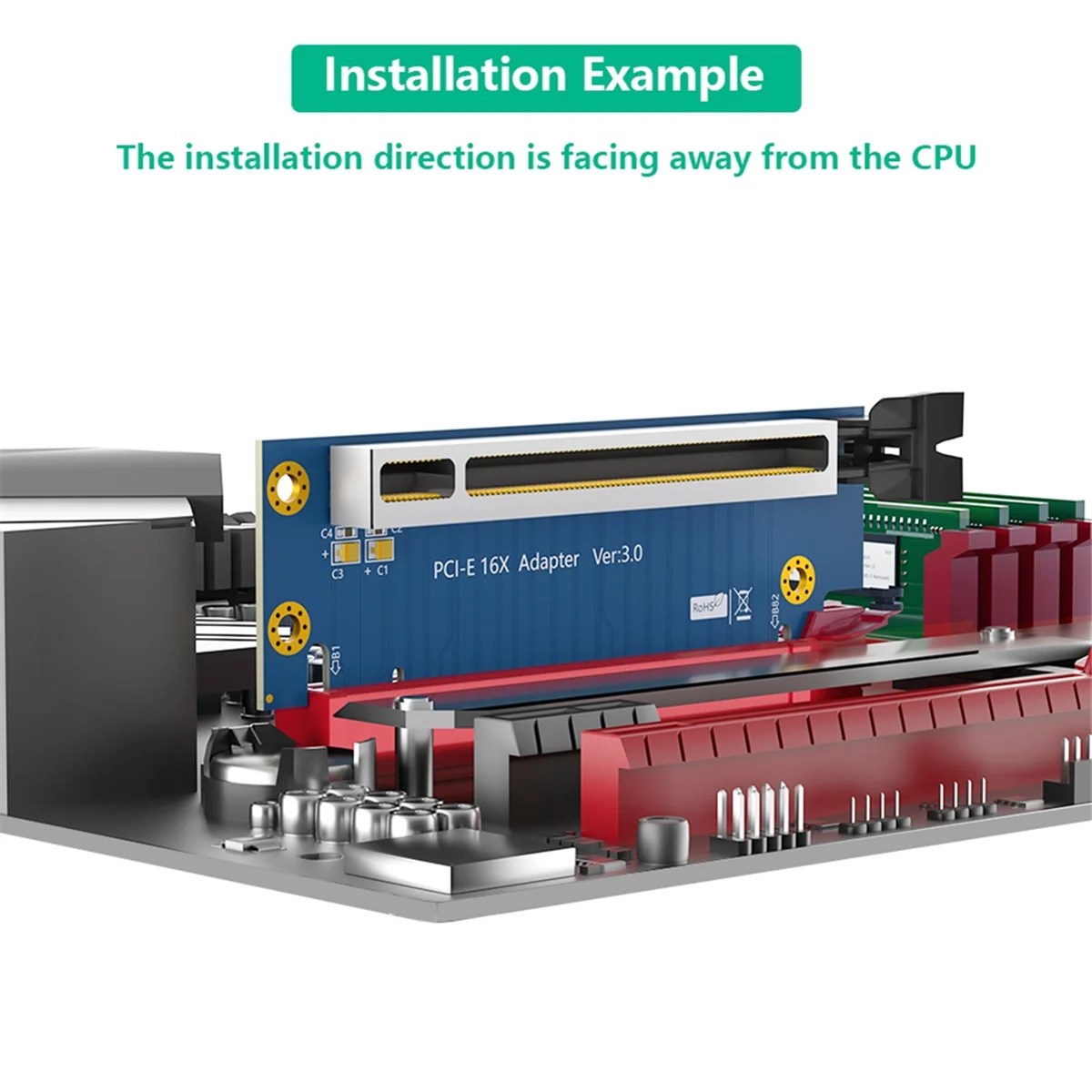 PCIE Riser Card PCI-Express 3.0 16x Riser Card, PCI Express 3.0 16X 90 Degree High Speed Riser Card for 2U Server