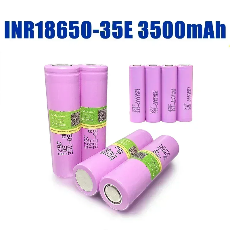 100% 정품 18650 배터리, 3.7V 3500mAh 35E 18650 충전식 배터리, 고전류 손전등 배터리, 18650 배터리용