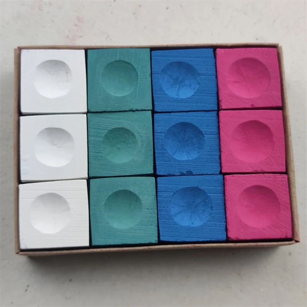 12-Piece Multi-Color Billiard Chalk Set, Snooker and Billiard Cue Chalk, Billiard Accessories