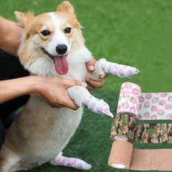 Pet Shoes Breathable Elastic Cat Dog Bandages Disposable Foot Covers Dirt-proof Retractable Sports Tape Outdoor Dog Accessories