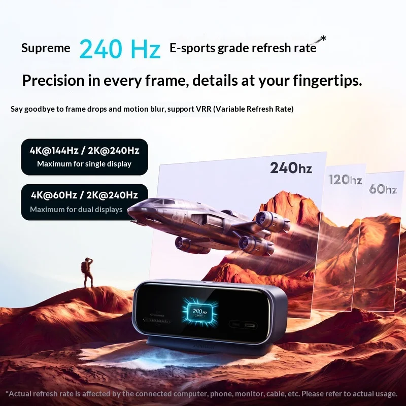 Anker A210C Usb C Desktop Docking Station 240Hz Hdmi 2.1 1G Ethernet Multi Port Hub For Macos Windows 10 in 1 Dual 4K HDR