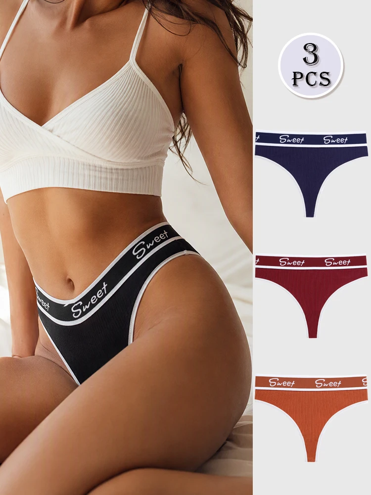 BANNIROU 3Pcs Underwear For Woman Sexy Cotton Panties Soft Breathable Briefs Low-Rise Print Intimate Female Lingerie Free Shippi