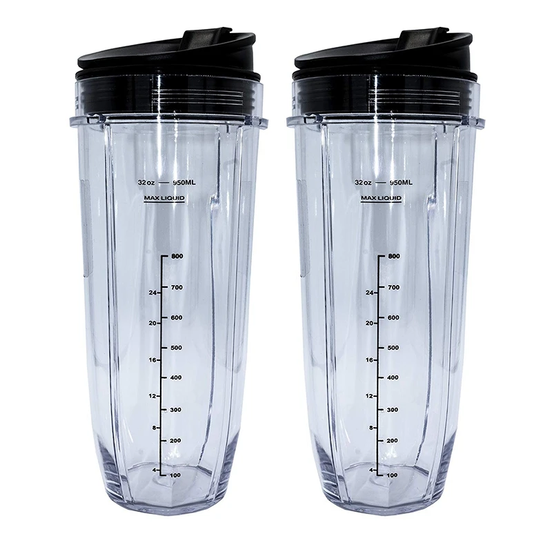 32-Ounce Cup with Sealed Lid Ninja Replacement Parts and Accessories for Nutri Ninja Auto-IQ 1000W and Dual Blender