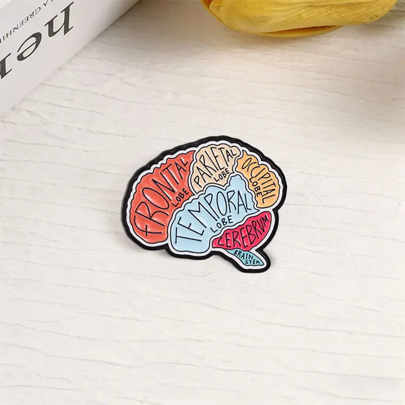 Human Brain Anatomy Cartoon Enamel Pin Frontal Lobe Cerebrum  Brain Stem Broochfor Med Students Neuroscience Lovers Jewelry Gift