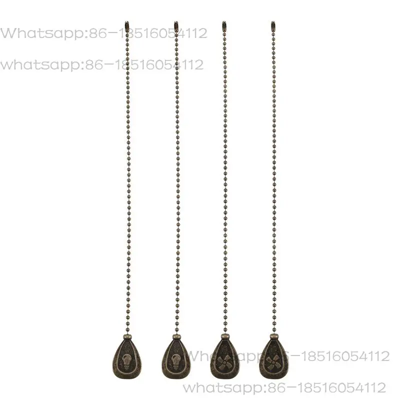 4 Pack Bronzed Ceiling Fan Pull Chain Extension, Classic Drop Shaped Pendant Pull Chains for Ceiling Fans and Lights