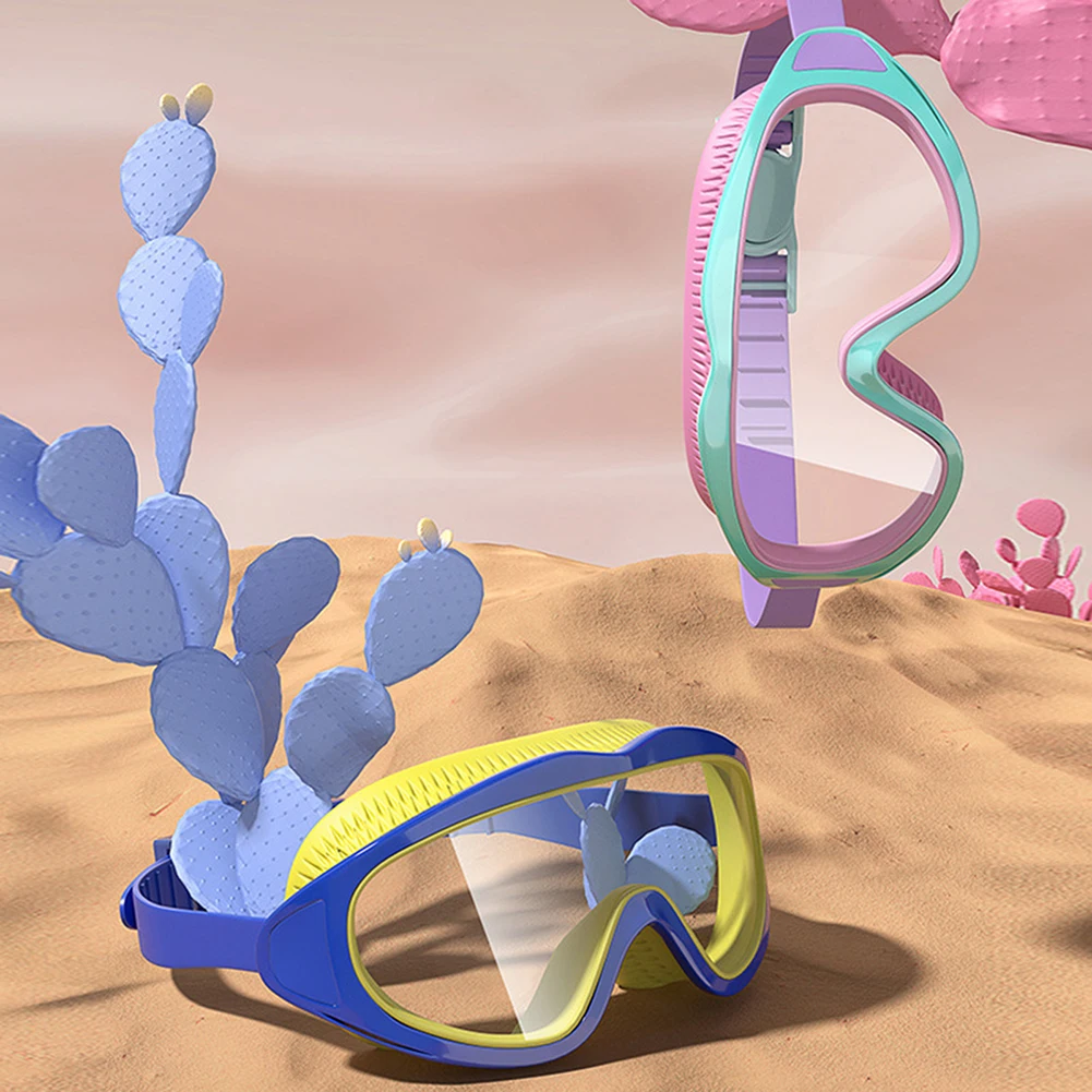 

Детские очки для плавания, устойчивые к ультрафиолетовому излучению, противотуманные, прозрачные, в большой оправе, очки для плавания, очки для дайвинга, водные виды спорта, тренировки