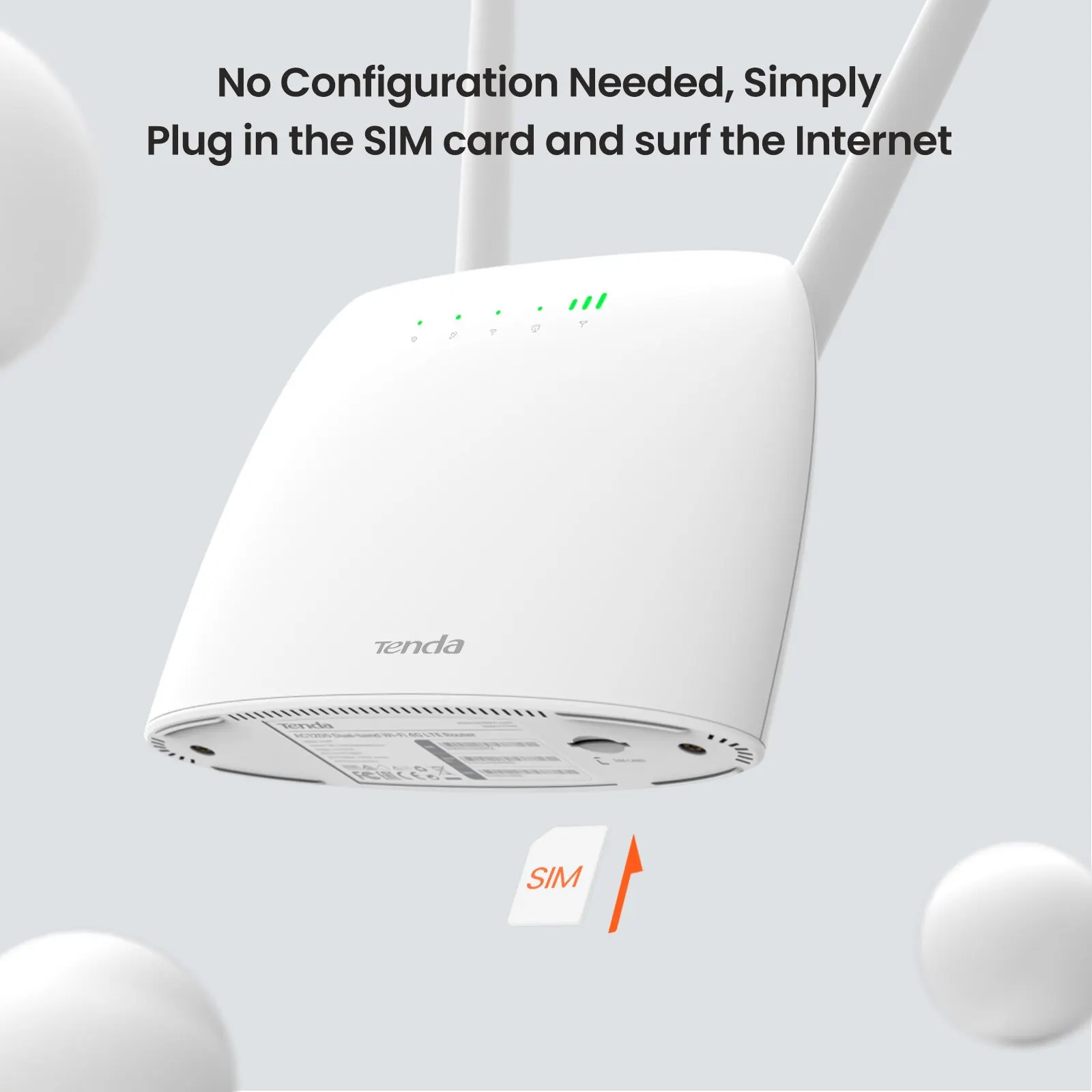 Tenda Router kartu SIM 4G LTE CAT4 150Mbps AC1200 nirkabel Hotspot 64 pengguna, Beamforming Router Wifi 4G versi Global