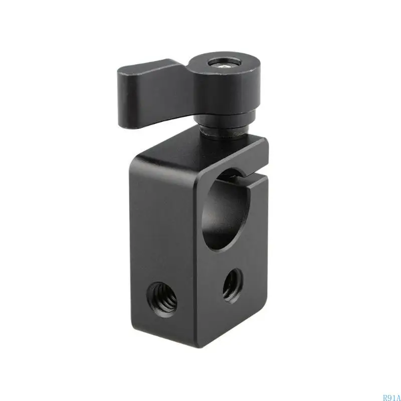 

R91A Single 15mm Rod Clamp Extension 15mm Rod Clamp Adapter with 1/4inch Screw for Camera Cage Shoulder Accessories