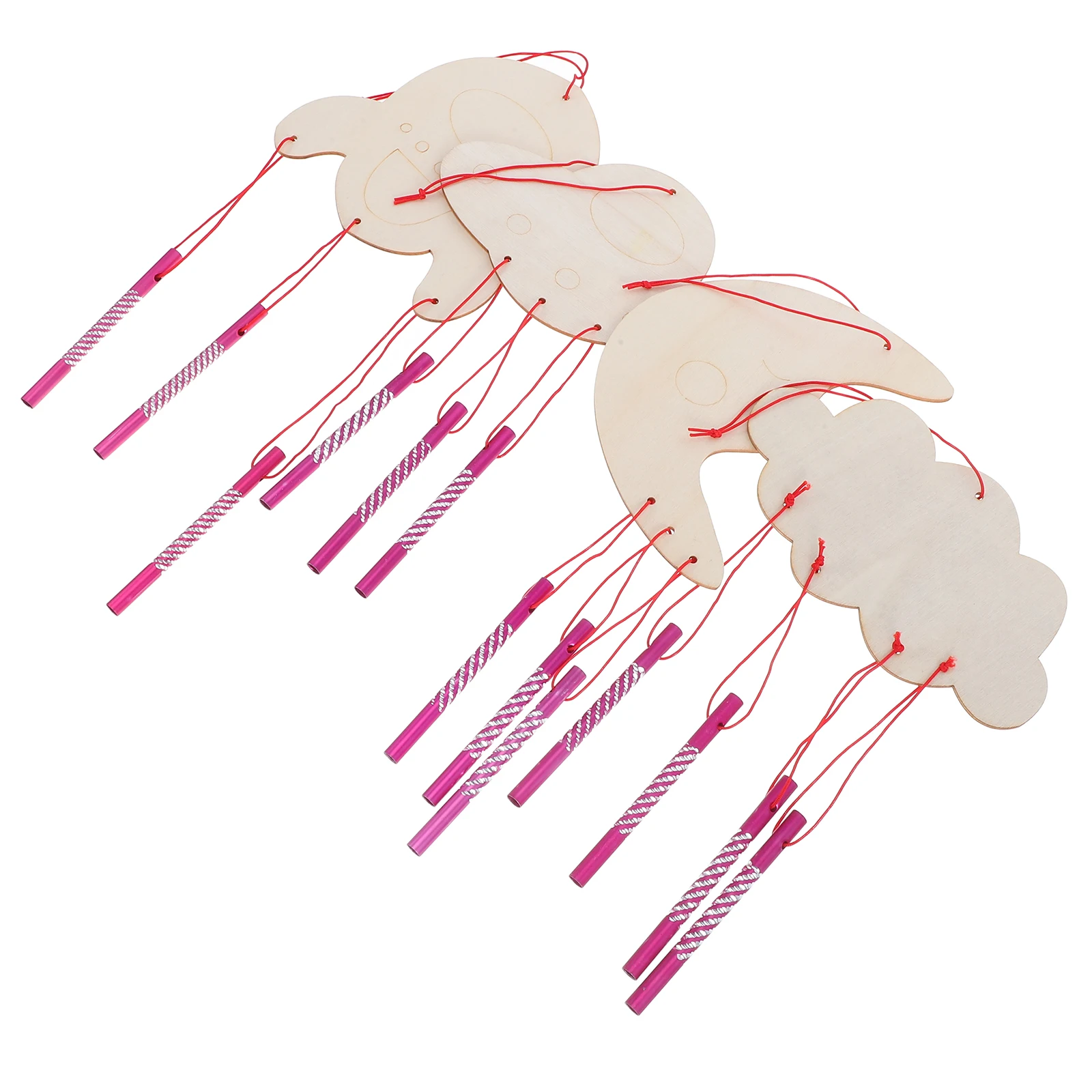 

4 Sets Creative Coloring Wind Chimes Bulk Kids Crafts Butterfly Kits Wooden Bird House Birdhouse for