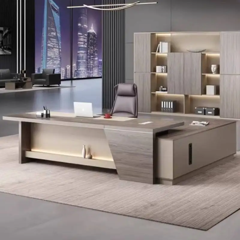 Équipement de décoration, bureau de rangement, bureau d'ingénieur en bois massif, accessoires de poste de travail, mobilier de luxe.