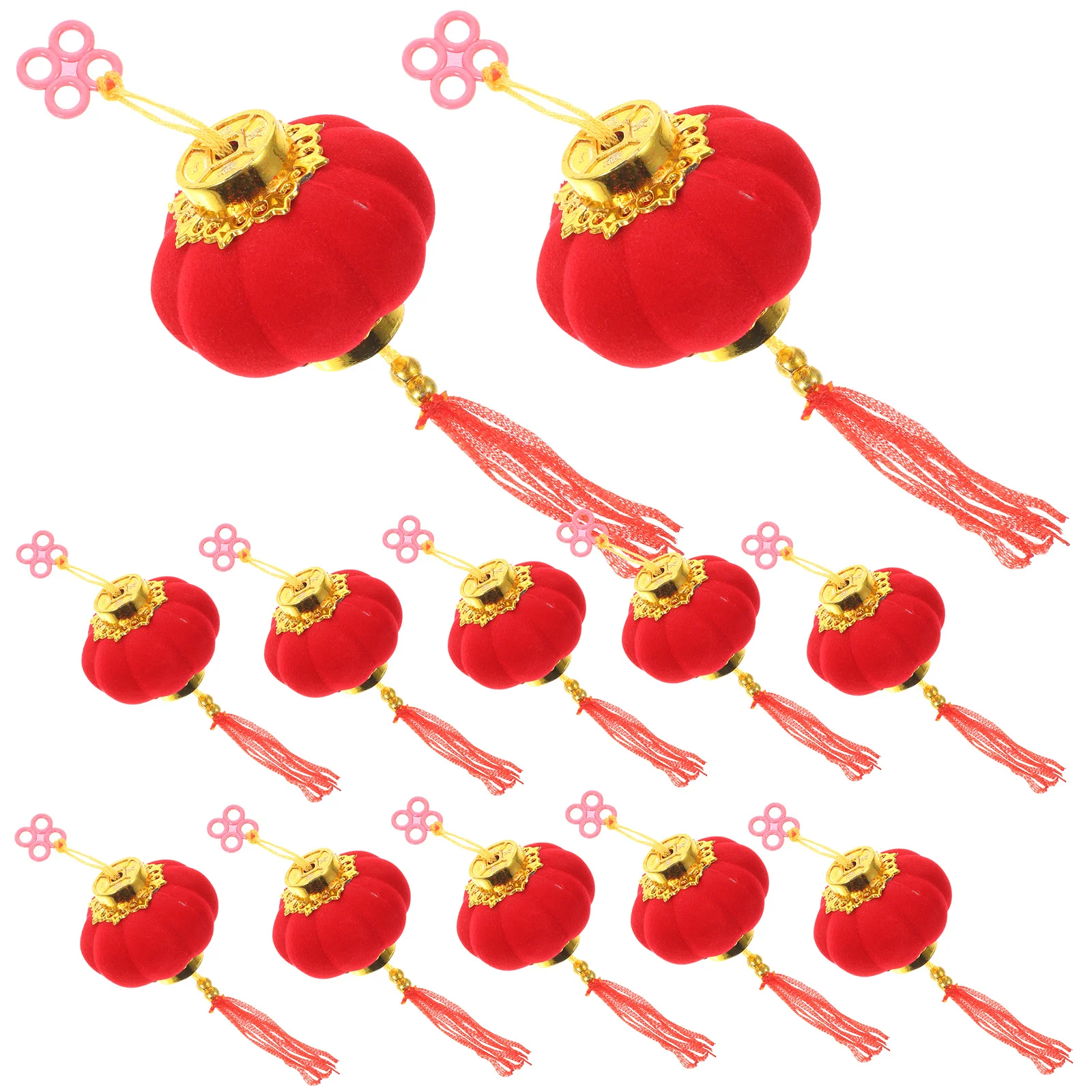 

25Pcs Decorative Small Lantern Ornaments Chinese Festival Hanging Lights for Home Wedding Christmas Party Bonsai Plant