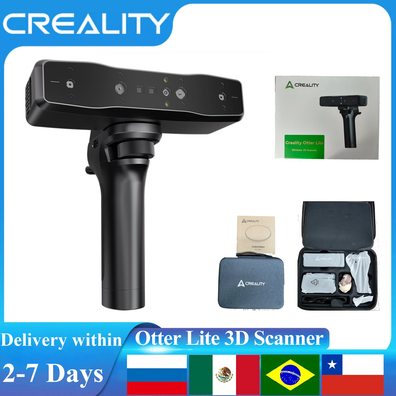 Creality 3D Scanner Otter CR-Scan Otter Lite Scan Bridge 0.05mm Ultra-High Precision Handled 24-Bit Full-Color Wireless Scanner