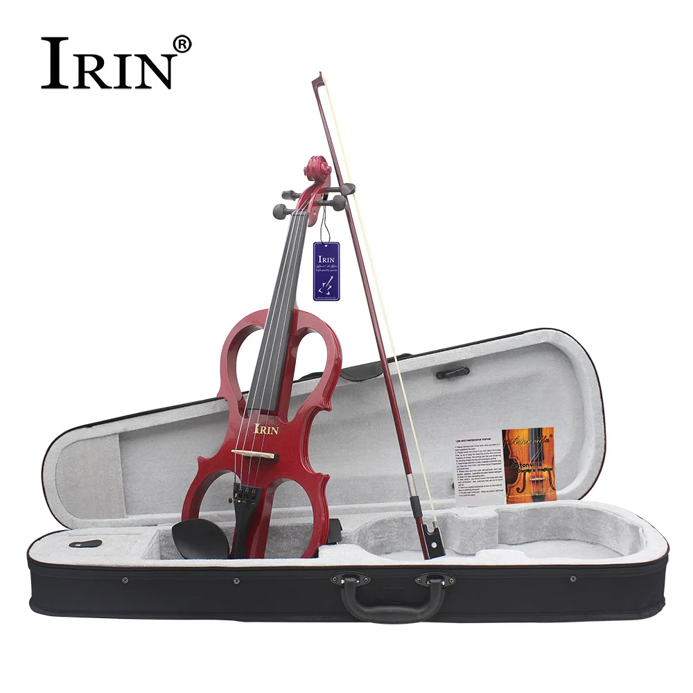 IRIN 4/4 Electric Violin Maple Body Silent Electric Violin With Bow Case Headphone Connection Cable Fiddle Parts & Accessories