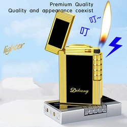 New high-end cigarette lighter gift for boyfriend, Langsheng lighter, grinding wheel, open flame inflation