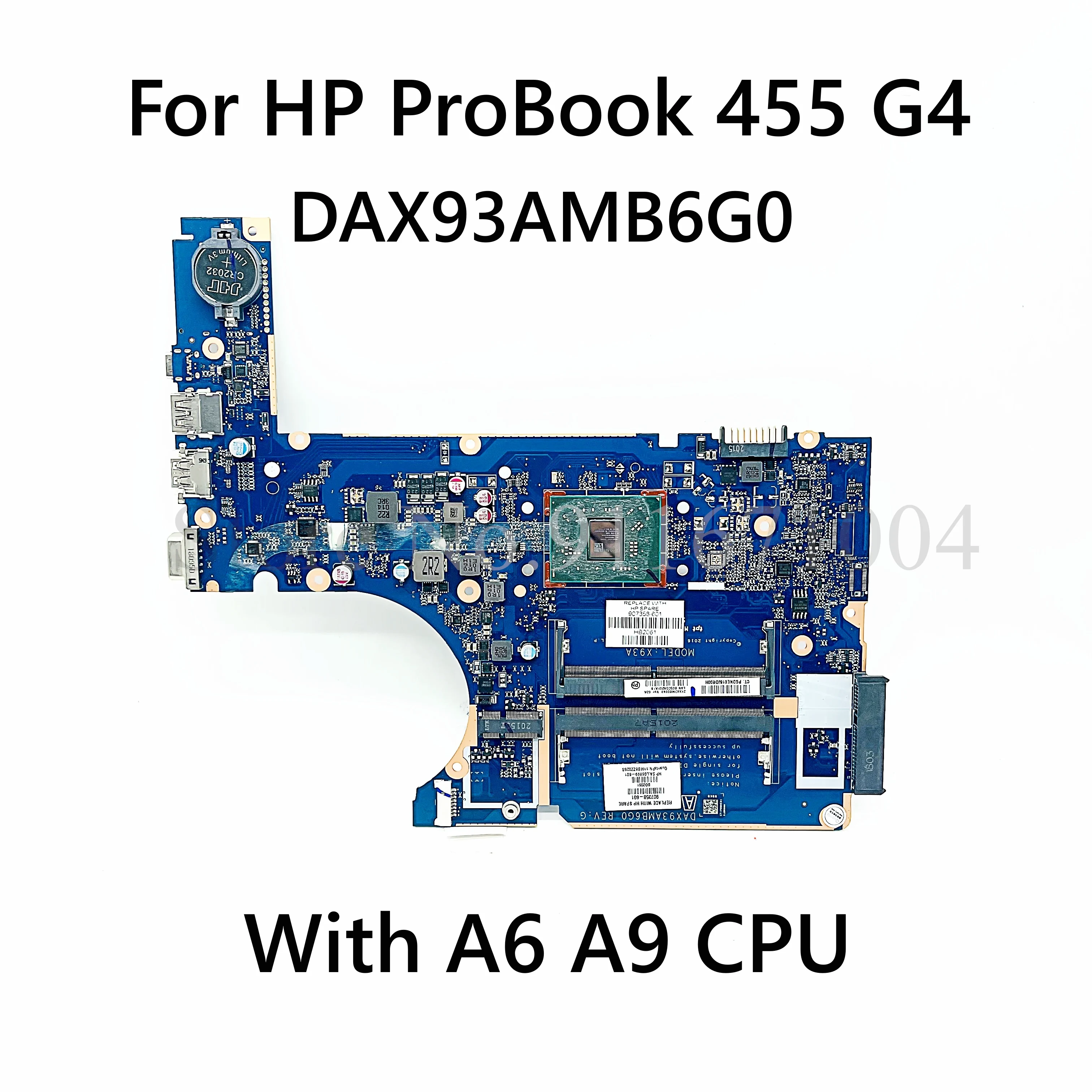 

907357-001 907357-601 907358-001 For HP ProBook 455 G4 Laptop motherboard DAX93AMB6G0 REV:G With A6 A9 CPU DDR4 Free Shipping