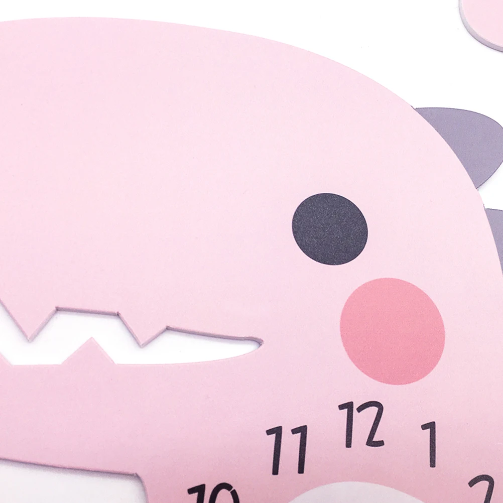 

Cartoon Dinosaur Wall Clock Precise Movement Kids Bedroom Decor Home Kitchen Restaurant Fun Atmosphere