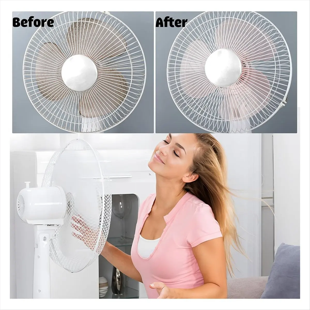AA83 3 Pcs Cobweb Duster Bendable Fan Duster Plastic Dust Cleaner Microfiber Head Ceiling Brush Reusable Dirt Remover for Fan