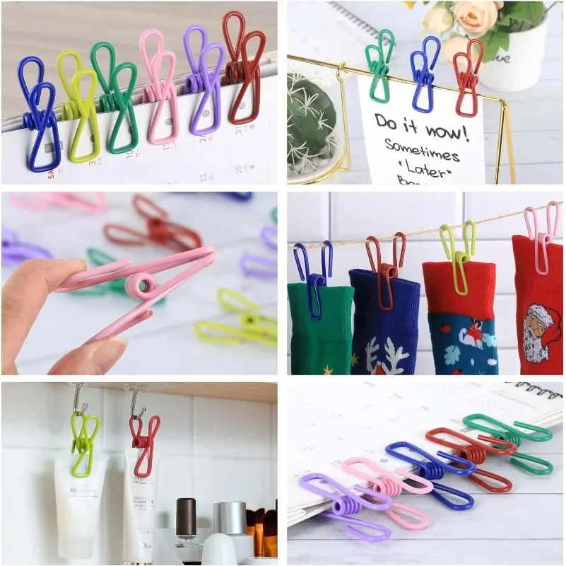 50/1pcs Colorful Portable Bag Sealing Clip Mini Clothespins Food Snack Seal Sealing Storage Clips Metal Clamp Kitchen Supplies