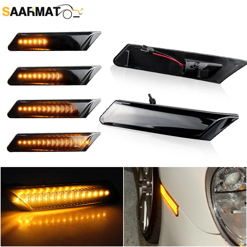 

2pcs 99763103802 Dynamic Amber LED Side Marker Turn Signal Light for 911 Carrera Targa Turbo GT2 GT3 997 Cayman Boxster 987