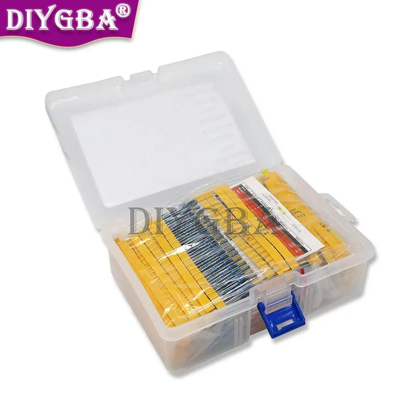 2600PCS/LOT 130 Values 1/4W 0.25W BXV 1% Metal Film Resistors Assorted Pack Kit Set Lot Resistors Assortment Kits Fixed Resistor