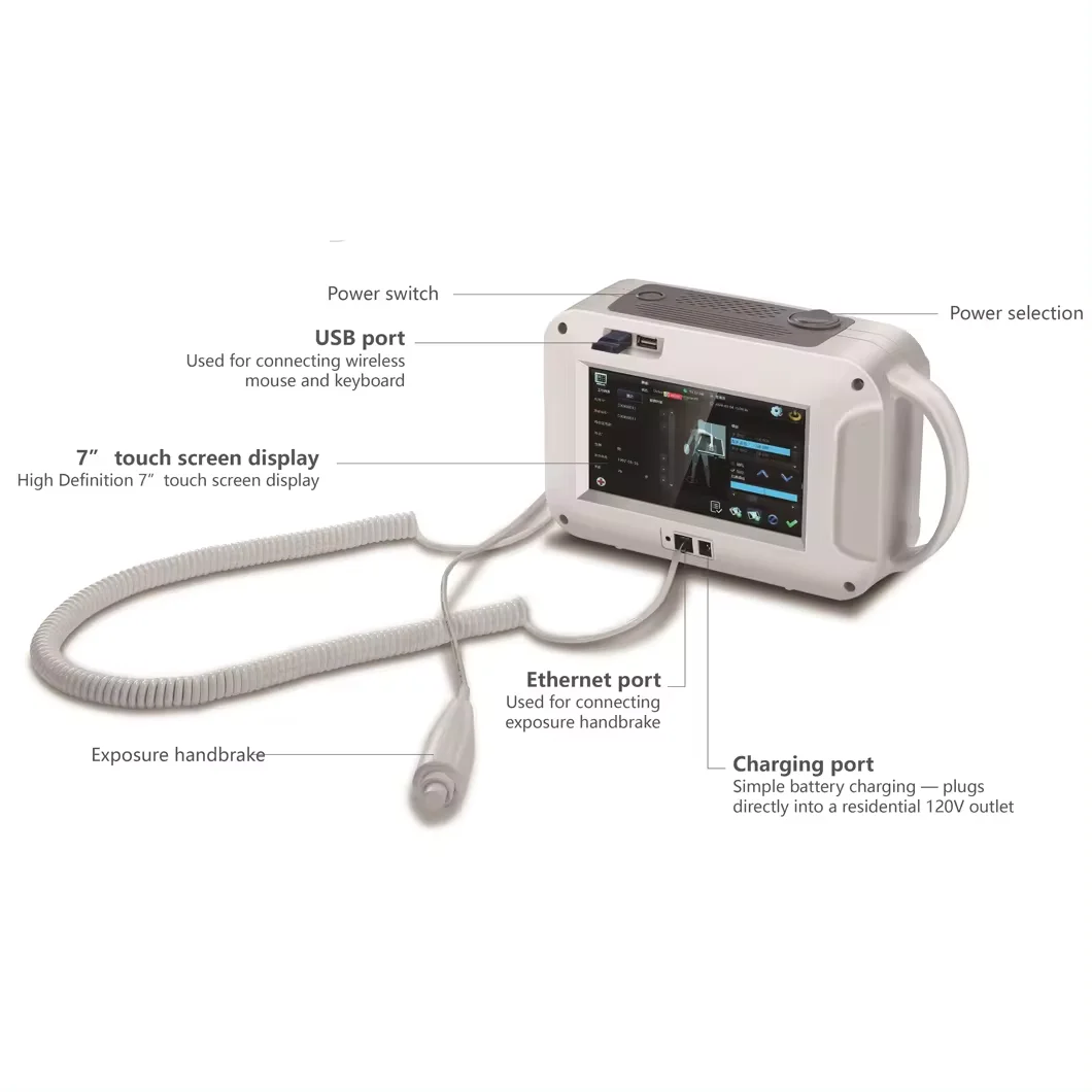 High Frequency Portable X Ray Machine Hand Held Digital xray Machine use with DR Wireless Flat Panel Detector for human animal