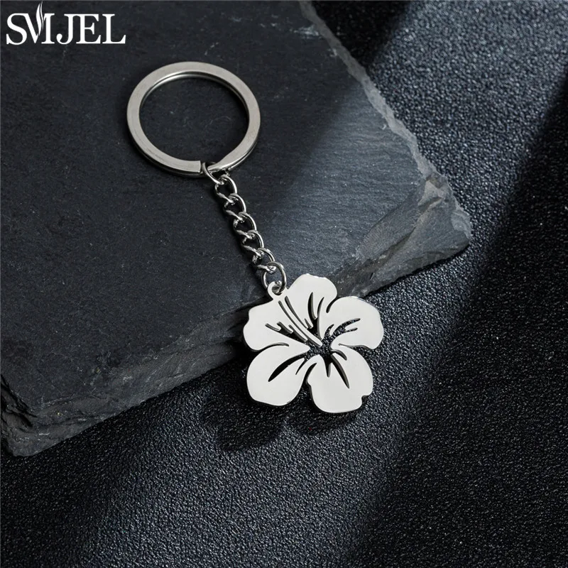 SMJEL Handmade Lily Flower Keychain for Women Bag Charm Keyring Fashion Floral Plant Car Key Ring Pendant Mother\'s Day Gift