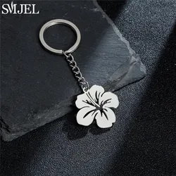 SMJEL Handmade Lily Flower Keychain for Women Bag Charm Keyring Fashion Floral Plant Car Key Ring Pendant Mother's Day Gift