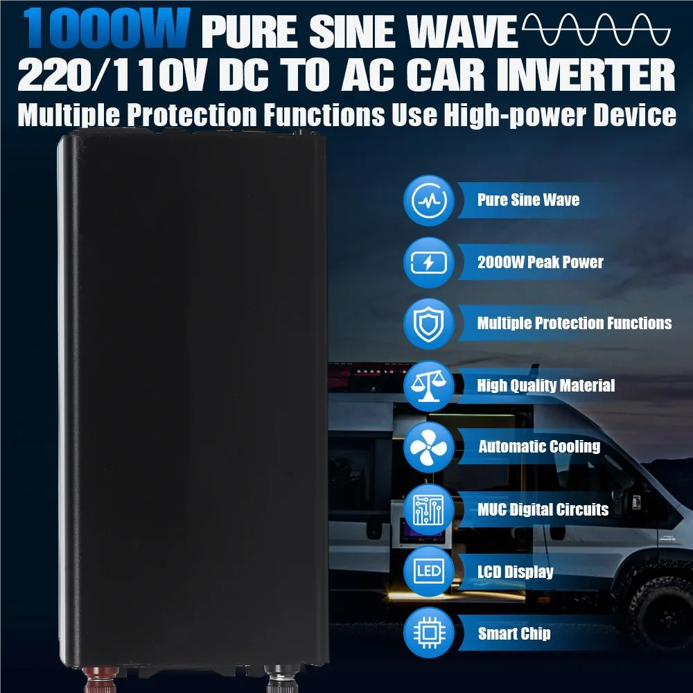 Imagem -04 - Onda Senoidal Pura Inversor do Poder do Carro Conversor de Freqüência 12v 24v 48v 60v 72v para ac 110v 220v 230v 50hz 2000w 3000w