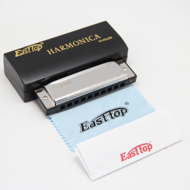 EASTTOP Harmonica for Beginners Key of C 10 Holes Harp Diatonic Blues Harmonica