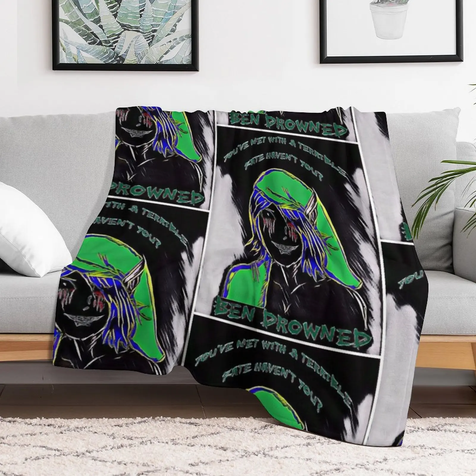 BEN Drowned (Inverted) Throw Blanket Decorative Throw Camping cosplay anime Blankets