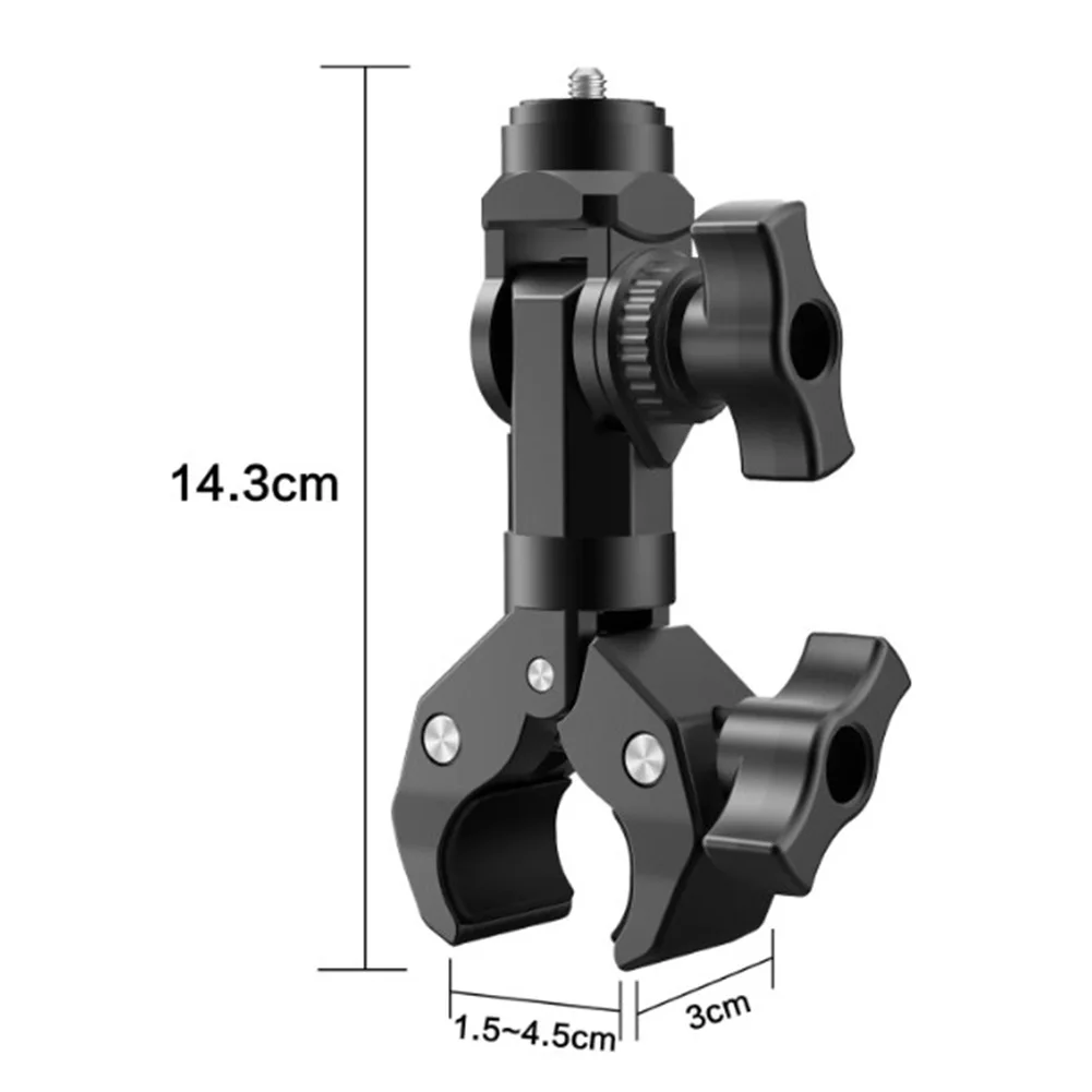 

360 Degree Adjustable Clamp Bracket for Motorcycle and Bike Handlebar with Dual Axis Rotation and Non Slip Grip