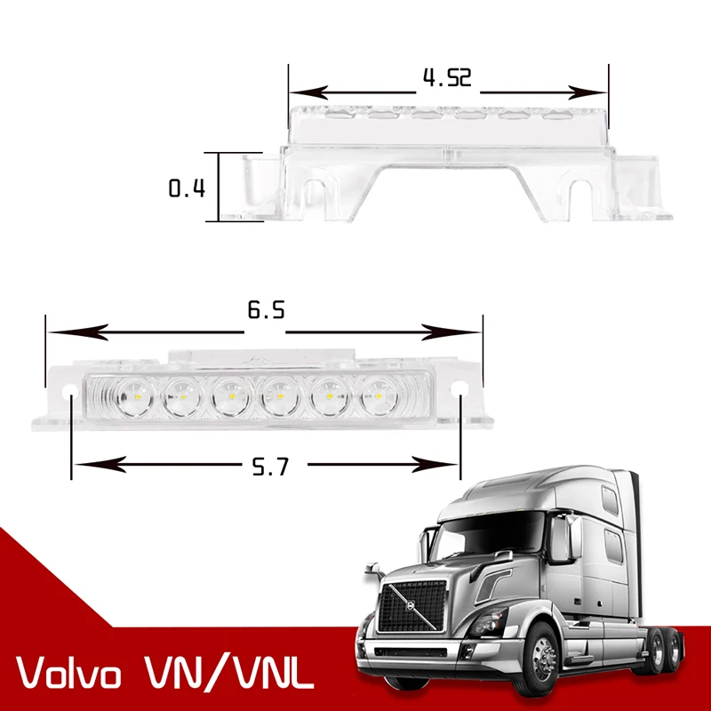 5pcs Car LED Front Raised Cab Roof Top Clearance Marker Lights Running Light For Volvo 2004 VN/2003-2020 VNL Truck