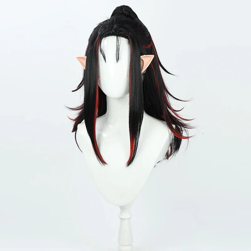 VTuber Vox Akuma Luxiem Cosplay Wig with Ears Heat Resistant Synthetic Hair Halloween Role Play Party Headwear Carnival