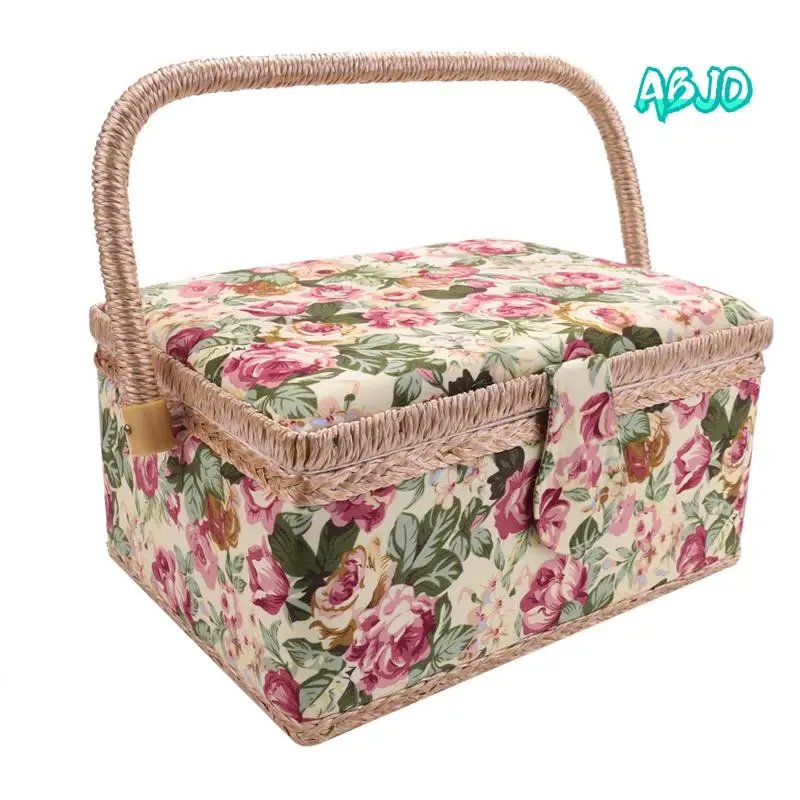 

ABJO-2X Очень большая швейная корзина, винтажная швейная корзина, для игл, ниток, рулеток и других швейных принадлежностей для хранения