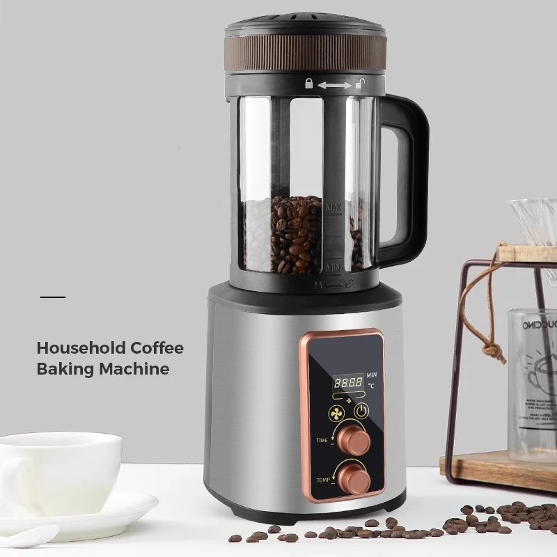 Small Full-Automatic Coffee Bean Roaster Hot Air Coffee Roaster Household Coffee Bean Electromechanical Household Double Knob