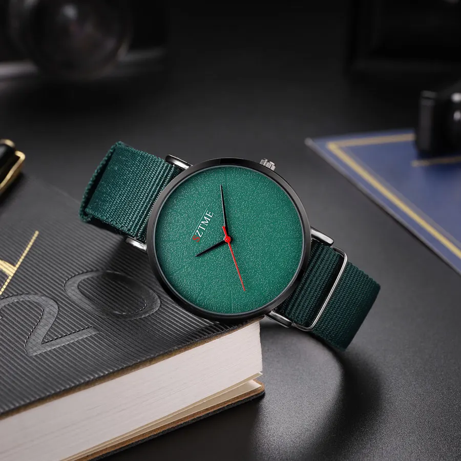 British fashion ultra-thin men\'s watch sports simple casual white nylon strap for men and women quartz watch